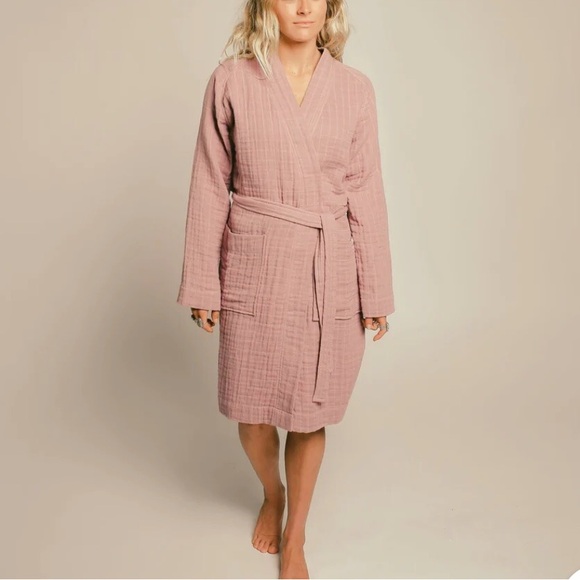 Happy Place Brand Mauve Robe Organic Cotton - Picture 1 of 9